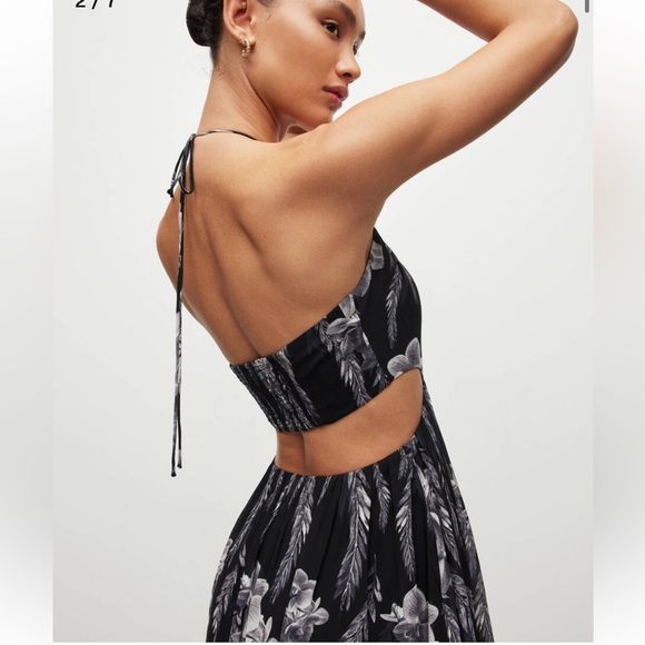 ALLSAINTS Tatum Mia Floral Cut Out Maxi Dress NWOT - Picture 2 of 10